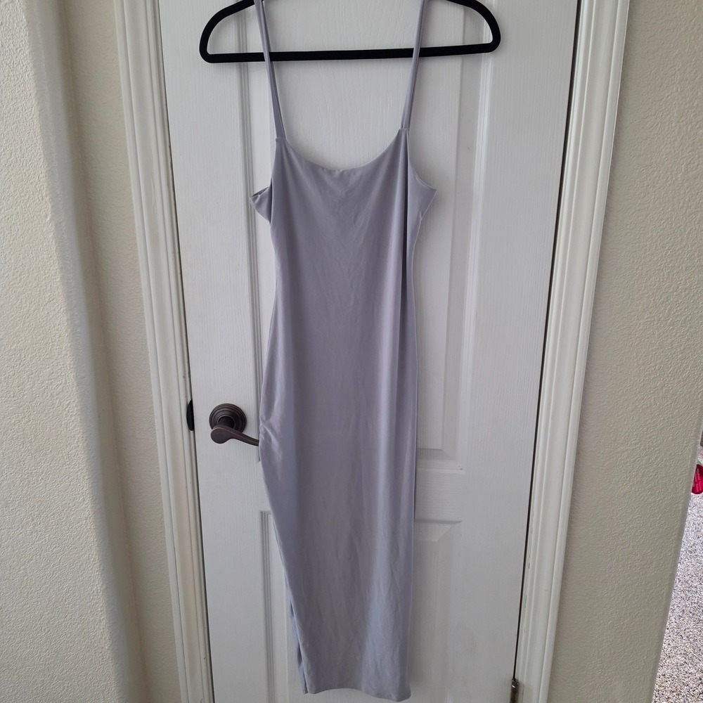 The Closet Grey Spaghetti Strap Bodycon Midi Dress Medium D7450